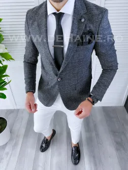 Sacou barbati slim fit bleumarin. A8742 i18-3.1